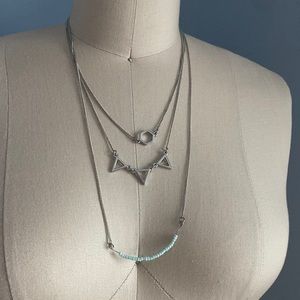 Charming Charlie layered silver chain necklace